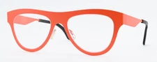 THEO Belgium Glasses Frame Mille +33 Panto Drops Matte Neon Orange Chic Design