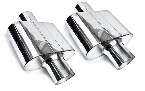 Stainless Steel Pair of Performance Universal Single Chamber Mufflers 3" ID/OD