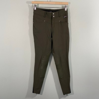 Kerrits Women Olive Crossover II Full Seat Riding Pants Size S 
