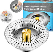 Kitchen Sink Drain Strainer, 18/8 Stainless Steel, Sink Stopper Kitchen