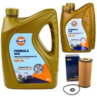 MotoröL Set Gulf Formula ULE 5W-40 7 Liter + ÖLfilter FüR Mercedes-Benz C-Klasse