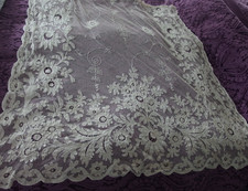 Antique handmade lace curtain or panel Edwardian