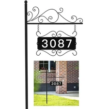 Metal Address Sign, Home Address Plaque, Address Post Sign Double-Sided, Stre...