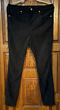 Good American Black Velvet Skinny Slim Pants Women s Size 14 Stretch Pockets