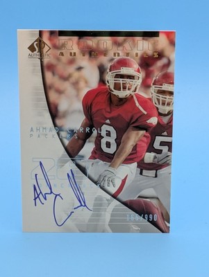 2004 Upper Deck Autograph AHMAD CARROLL Rookie Authentics Football Auto Card