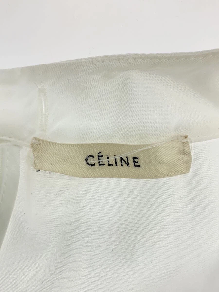 Abito CELINE altro manica lunga 34 cotone bianco tinta unita