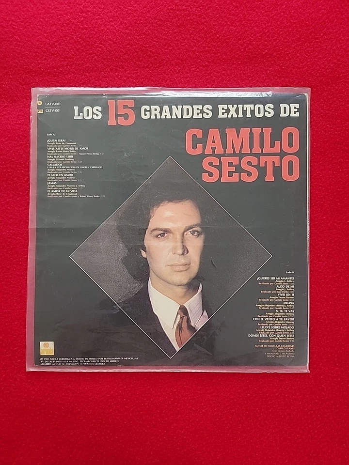 CAMILO SESTO - LOS 15 GRANDES EXITOS - LP VINYL MEXICO 1981 EXCELENTE ESTADO. Foto 2 de 4