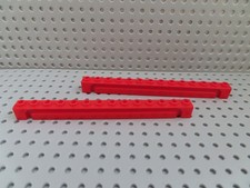Lego 2 x Stein mit Führungsschiene Nut 1x14 4217 rot 7208 7945 6382 6385