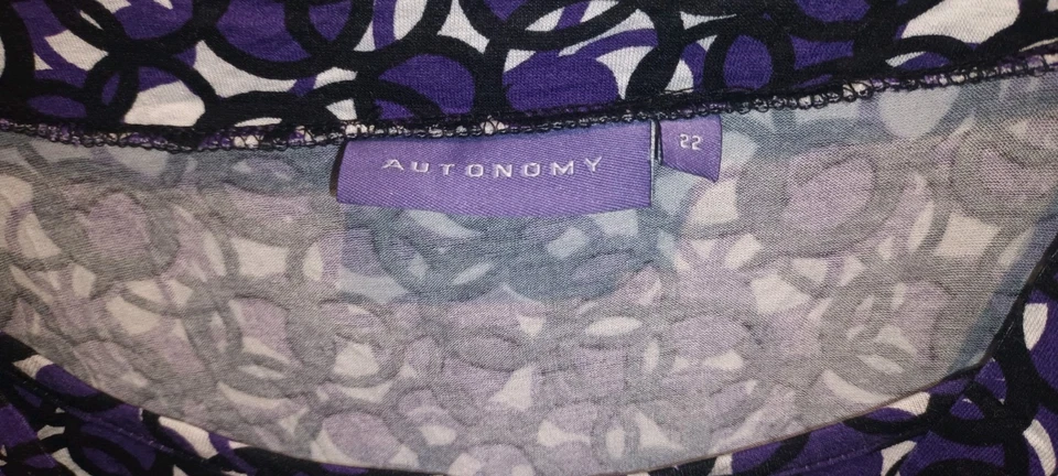 Autonomy Patterned Blouse Top Size 22 Womens Summer Clothing Plus Size Work Wear - Image 3 of 4