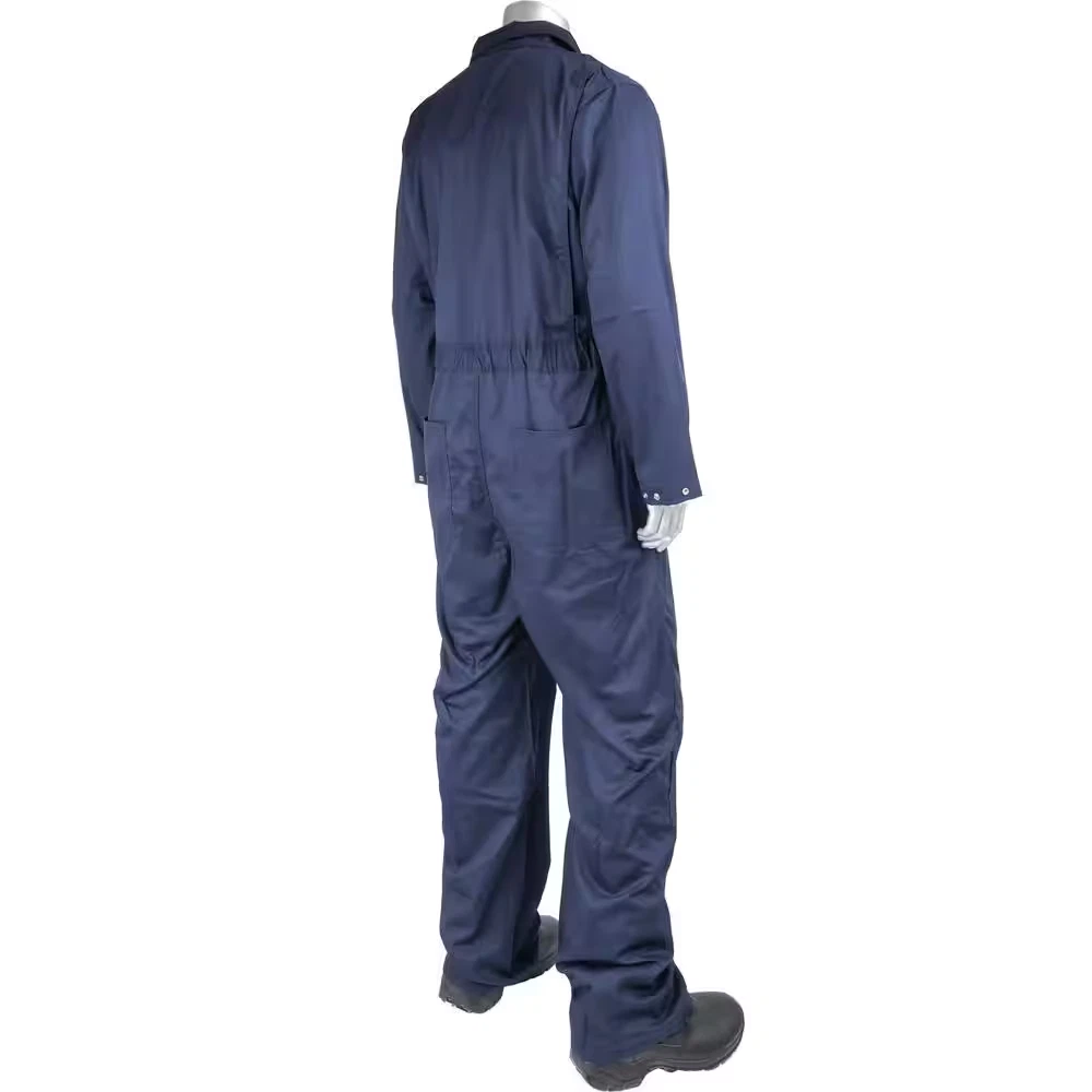 Men'S Large Navy Cotton AR/FR Dual Certified Economy Coveralls with 6-Pockets an image 5