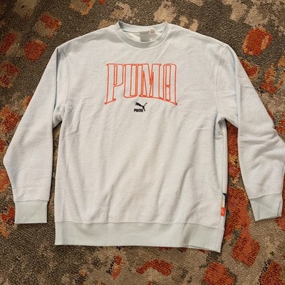 PUMA Classics Now & Then Crew Neck Sweatshirt In Blue. Size XL