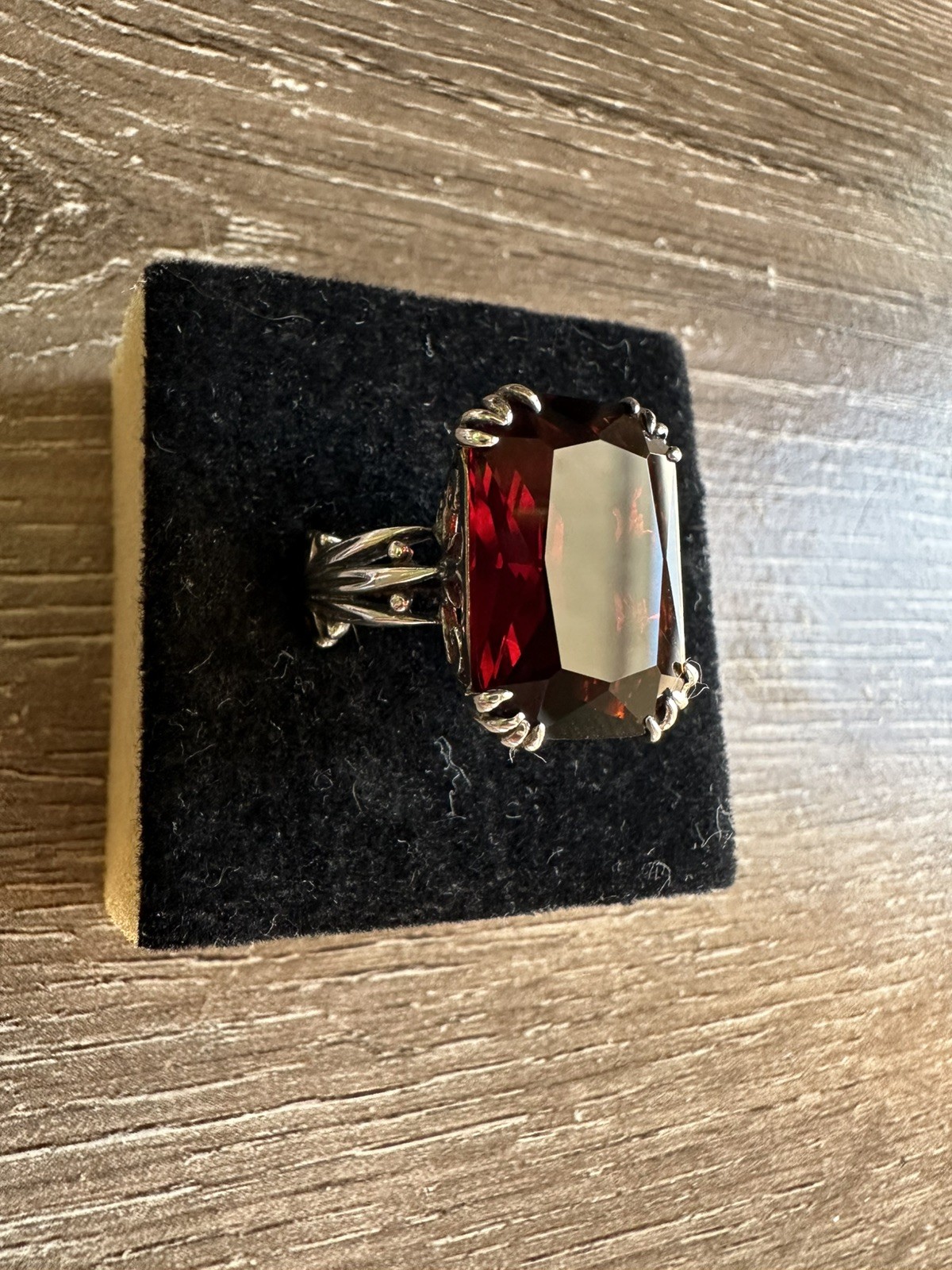 Simulated Red Ruby Garnet Ring Sterling Silver Fi… - image 18