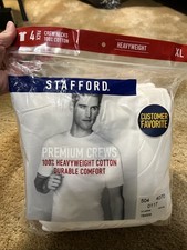 stanford crewneck T-shirt, Size X-Large, White, 4-pack