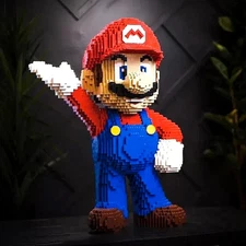 MOC Red Super Mario Life-Size Building Block Set 4,598pcs Compatible Bricks Toy