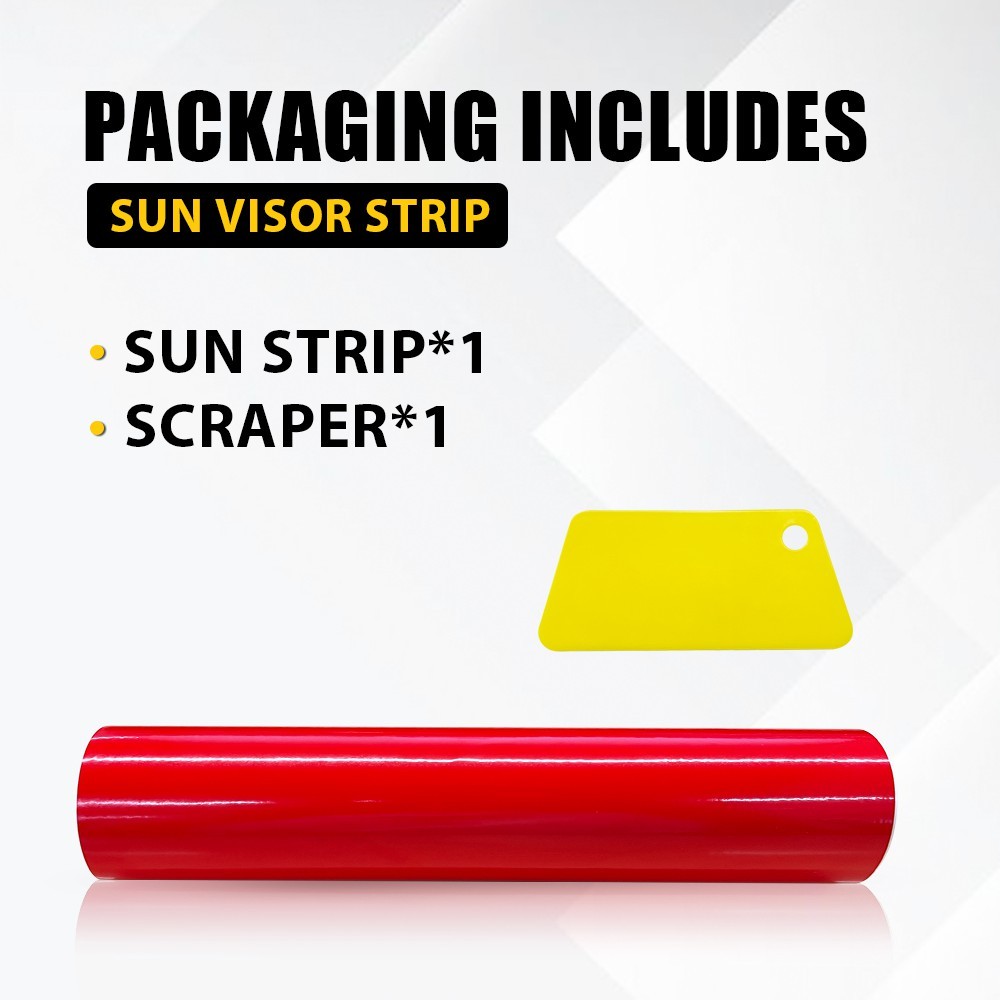 Sun Strip Visor Premium Vinyl Decal 60"x8" Windshield Banner Cast Red Film Gloss