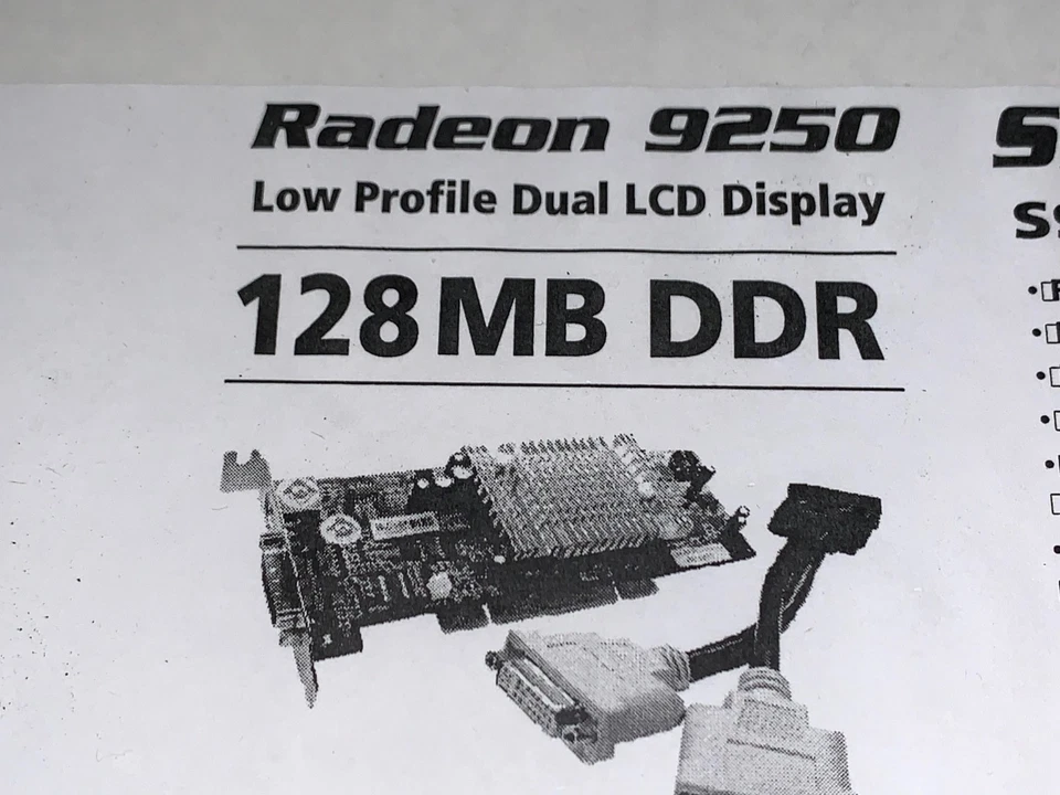 Radeon 9250 SB Edition Low Profile 128Mb S9250PLDM128 *NEW* - Image 3 of 4