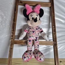 Disney 20 Minnie Mouse Plush Doll Pink Bow - Rainbows Stars Pajamas