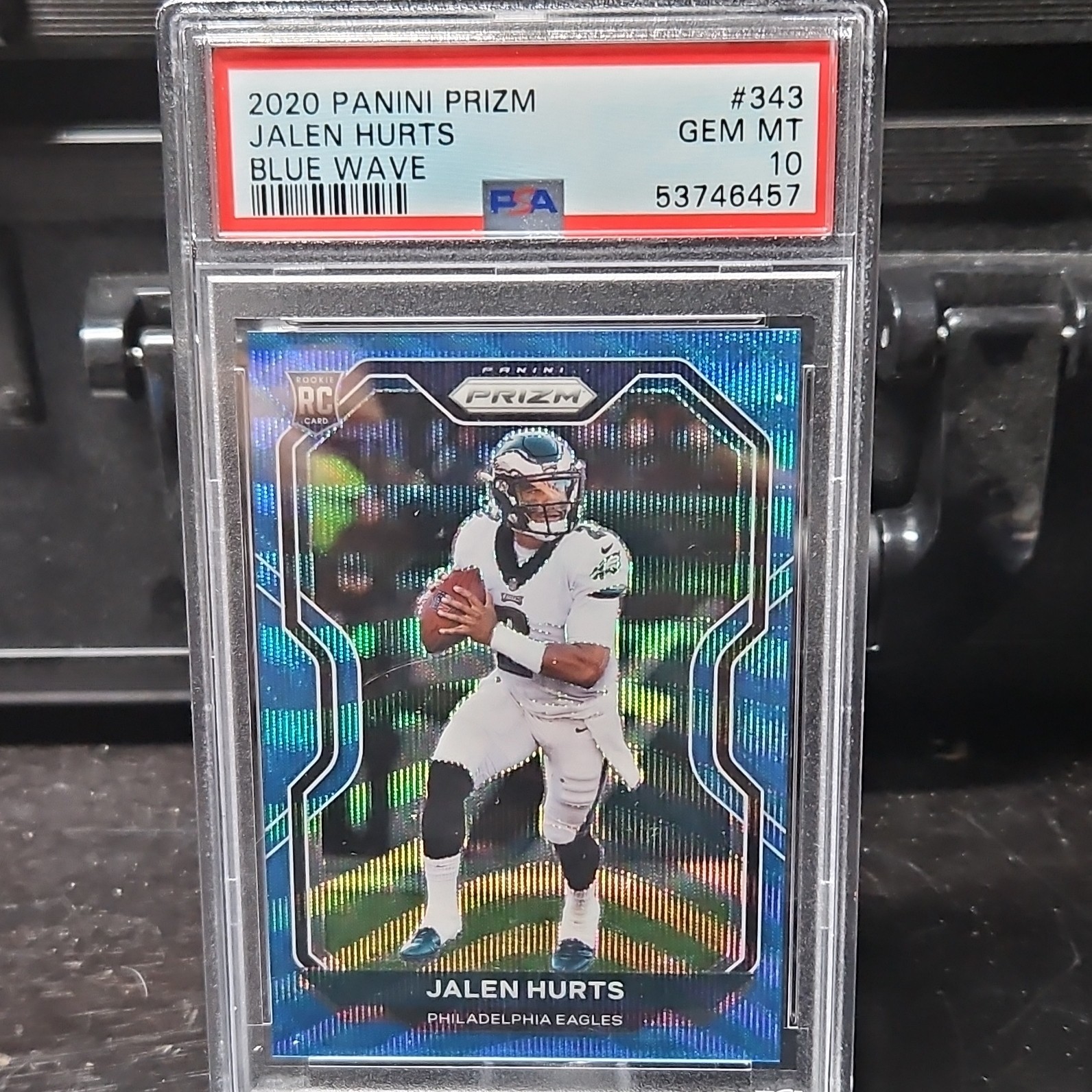 2020 Panini Prizm - Jalen Hurts #343 Blue Wave Prizm /199 Rookie PSA 10