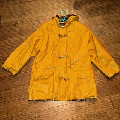 Yellow mustard Leather Oversized Style Coat Large Global Identity G-III