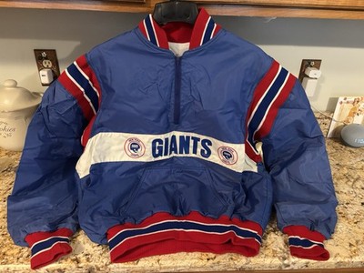 Vintage New DeLong Varsity Style Giants Stadium Pull-Over Half Zip Jacket Large