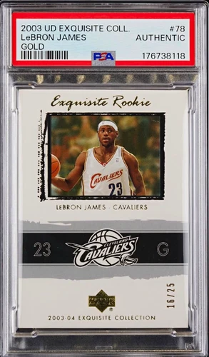 2003-04 Upper Deck Exquisite LeBron James Exquisite Rookie #78 Gold /25 PSA