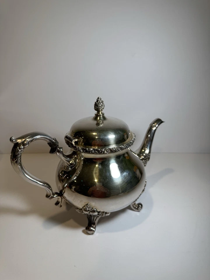 Conjunto de 4 peças de chá e café antigo Wilcox Int'l Silver Co. 'Du Barry Floral' 7601-7604 - Imagem 4 de 4