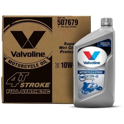 Full Synthetic 10W-40 Motorcycle Oil, 1 QT x 6