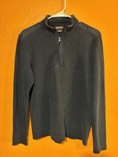 Michael Kors Black 1/4 Zip Mock Neck Pullover Sweatshirt Men's S Knit