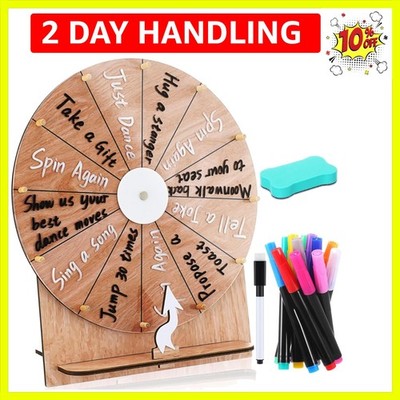 11.4 Inch Spinning Wheel Erasable Raffle Spin the Wheel Game with Stand and A...