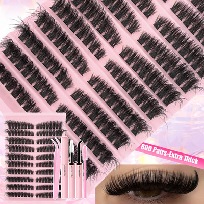 DIY Lash Extension Kit Cluster Einzelwimpern Kit 9-16mm mit Bond und Se