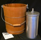 White Mountain 6 Quart Ice Cream Maker Canister Lid, Dasher, & Wood Bucket F6920