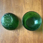 Depression Era Green Glass Bowls with Floral Pattern Set of 2