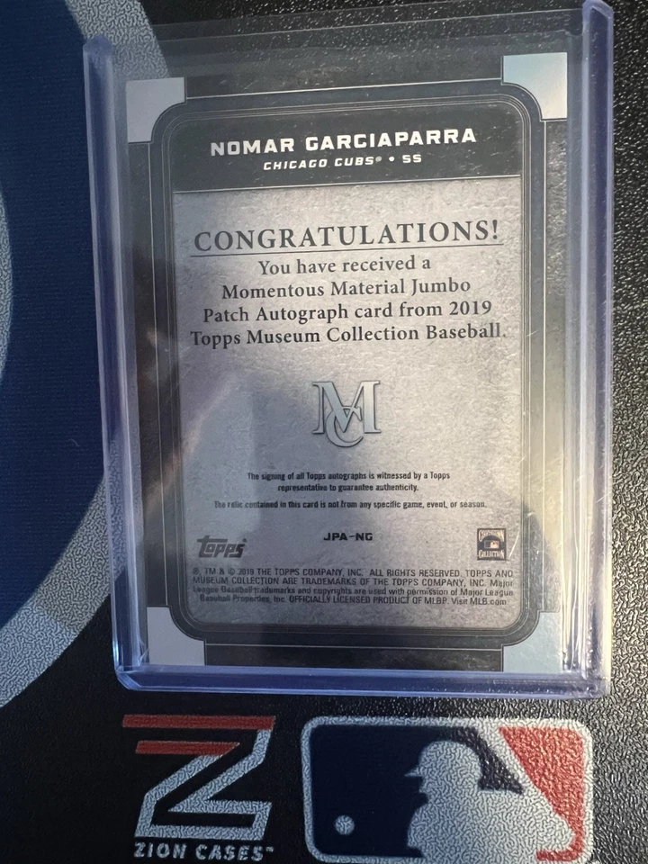 2019 Topps Museum Collection Momentous Material Nomar Garciaparra Auto Patch /15 - Image 2 of 3