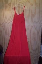Vintage Undercover Wear Long RED Nightgown Women's S Lace Semi Sheer