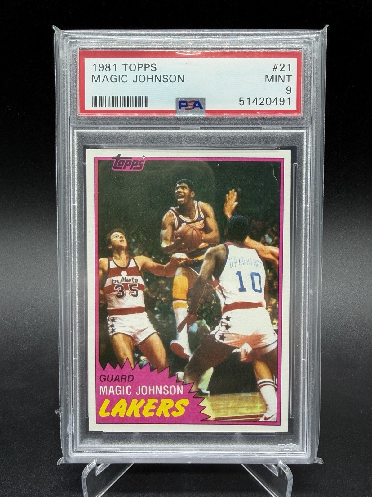 1981 Topps Magic Johnson PSA 9 Mint 1st Solo Card #21