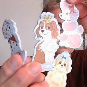 4 Mini Dog Sticky Notes: Dalmation, Poodle, Shih Tzu & Cavalier King Fun Office
