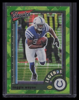 2022 Panini Classics #127 Reggie Wayne H2 Premium Timeless Tributes Green #/25