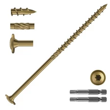 #14 x 6 Inch Lag Screws 48Pcs 2lb. Structural Wood Screw Bronze Carbon Steel ...