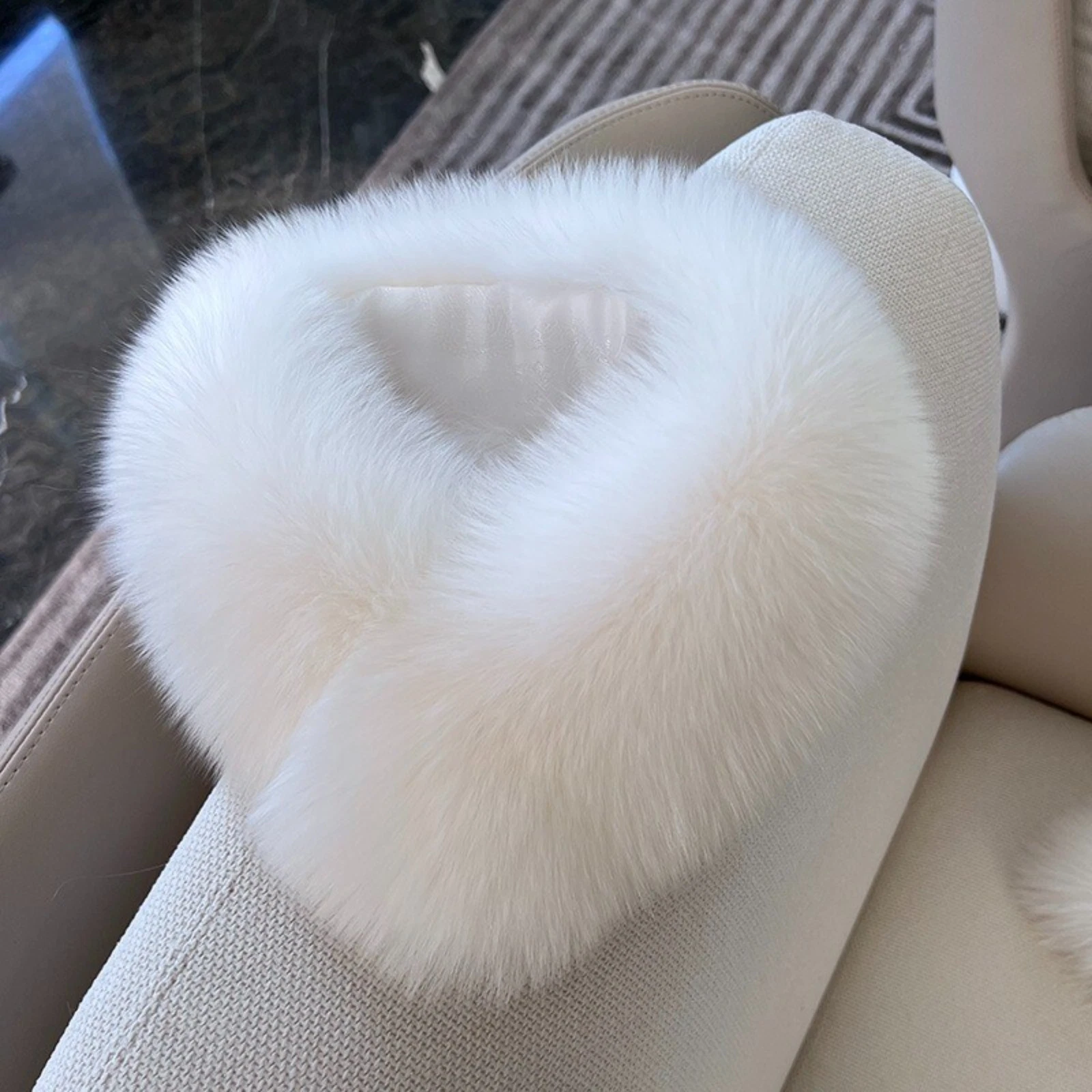 Women's Real Fox Fur Scarf Winter Collar Warm Scarves Wrap Stole W Magnet Button