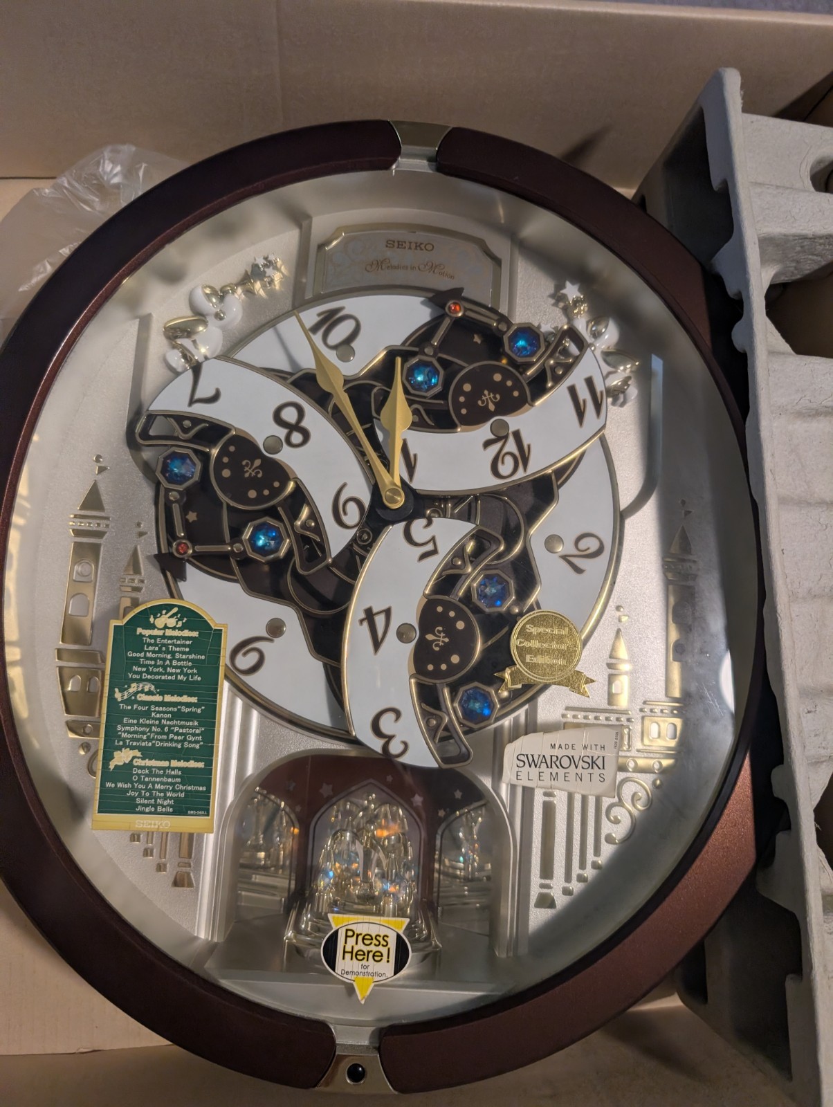 Melodies in Motion Musical Wall Clock,Spring Dance Adjustabl