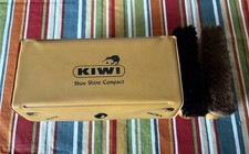 Vintage Vinyl KIWI Compact With 4 Shoe Shine Brushes