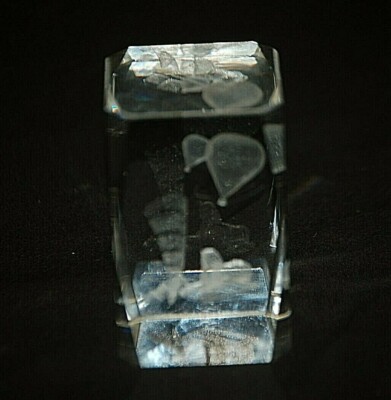 Clear Crystal 3D Art Pyramid Sphinx Egypt Hot Air Balloons Paperweight Desk Decr