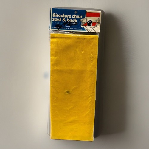 New Vtg NOS Directors Chair Cover Set Yellow Cotton Imports 2 Pc Seat & Back