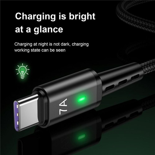 Cable Wire For Samsung S22 S20 Xiaomi mi 12 0.3/1/2M 7A USB Type C Charger Data - Picture 4 of 16