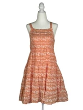In Loom Woman Size S Floral Peach Sundress Cotton & Rayon Blend Adjustable Strap