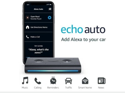 Amazon Echo Auto (1st gen) - The First Hands Free Alexa for Your Car with Voice