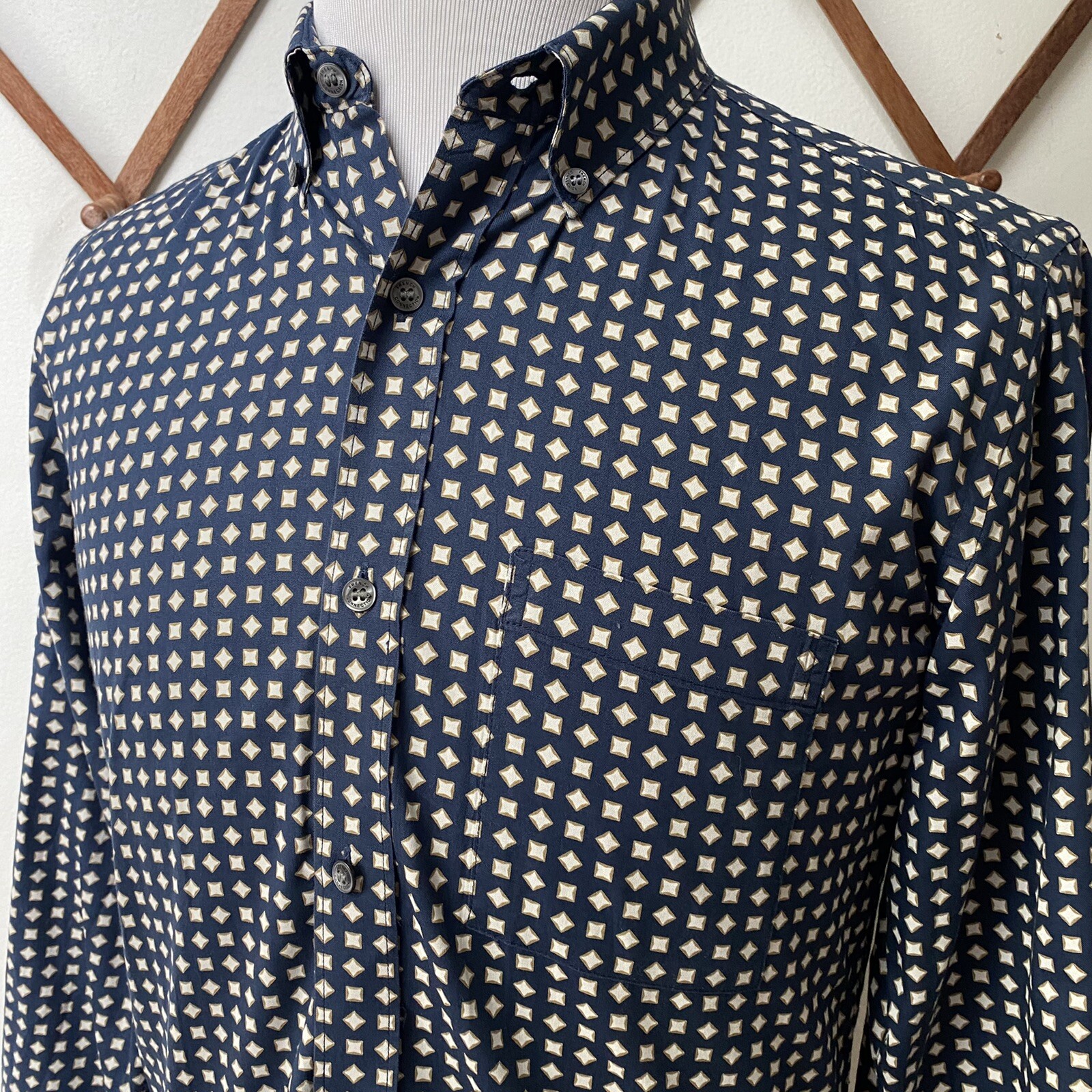 French Connection Diamond Patterned Button Down L… - image 4