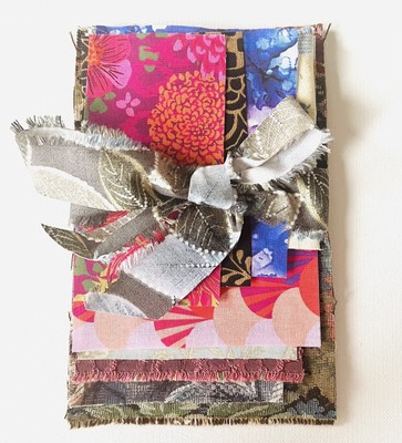 Slow Stitch, Junk Journal Or Needlecraft Kit 15 Piece Fabric Ephemera Lot #BK15