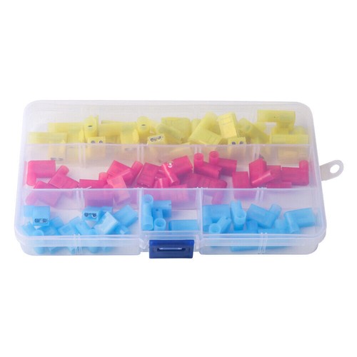 60Pcs Flag Female Spade Terminal Right Angle Insulated AWG22-10 Crimp Connectors - Picture 6 of 6