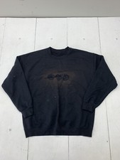 Unisex Adults Black Pullover Pumpkin Graphic Sweater Size Large